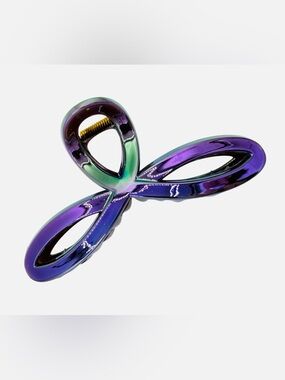 Iridescent Hair Clip Oval Loop Design New